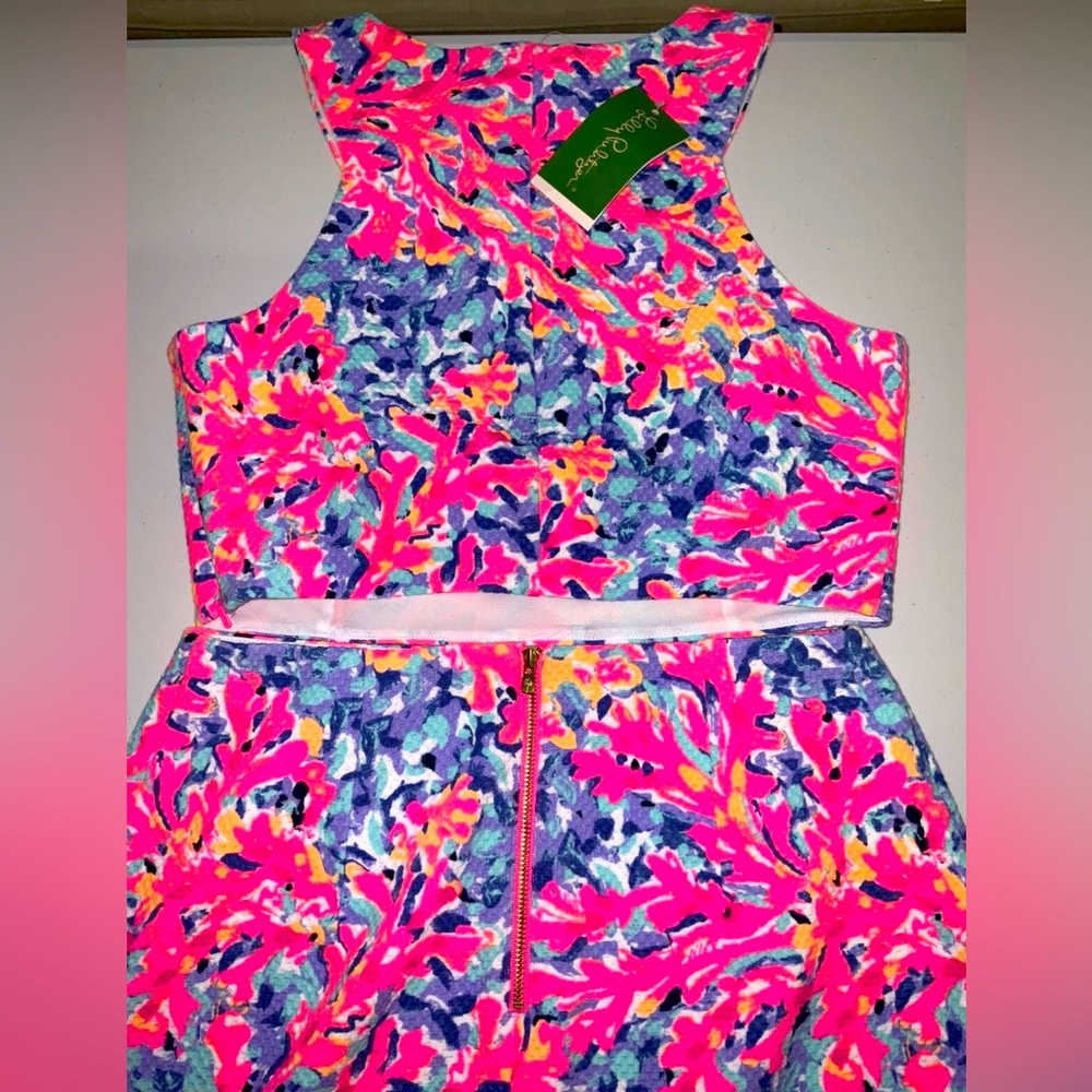 Lilly Pulitzer NWT Mallika Set 2 Piece Coco Coral Crab Size S GORGEOUS! - Picture 5 of 8